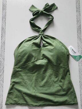 Lands' End Olive Green Halter Top